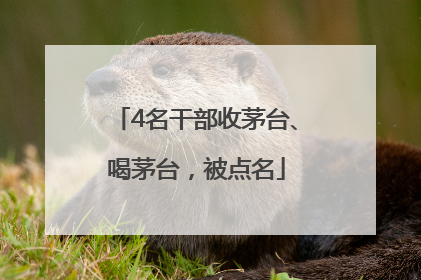 4名干部收茅台、喝茅台，被点名